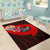 Tahiti Area Rug - Polynesian Hook And Hibiscus (Red) - Polynesian Pride