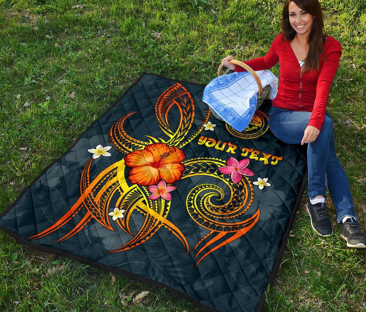 Federated States of Micronesia Polynesian Personalised Premium Quilt - Legend of FSM (Blue) - Polynesian Pride