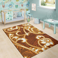Polynesian Area Rug - Flourish Style With Tribal Fabric - Polynesian Pride