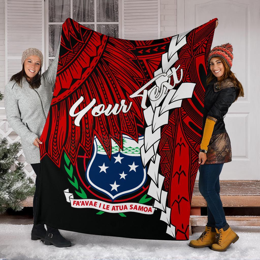 Samoa Polynesian Custom Personalised Premium Blanket - Tribal Wave Tattoo Flag Tattoo - Polynesian Pride