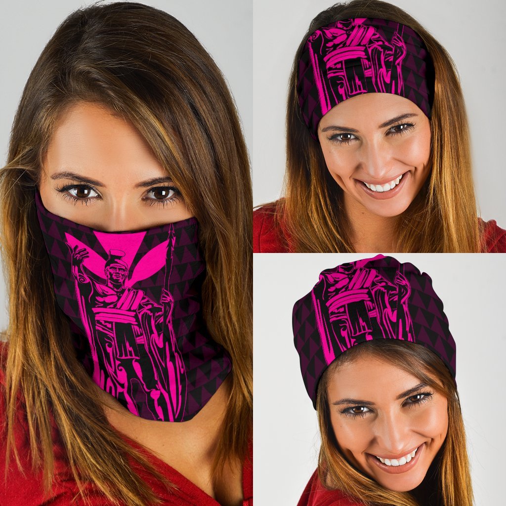 Hawaii King Kanaka Kakau Bandana 3 - Pack - Pink One Size Pink - Polynesian Pride