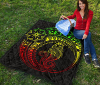 Polynesian Quilt - Polynesian Reggae Seahorse Tattoo - Polynesian Pride