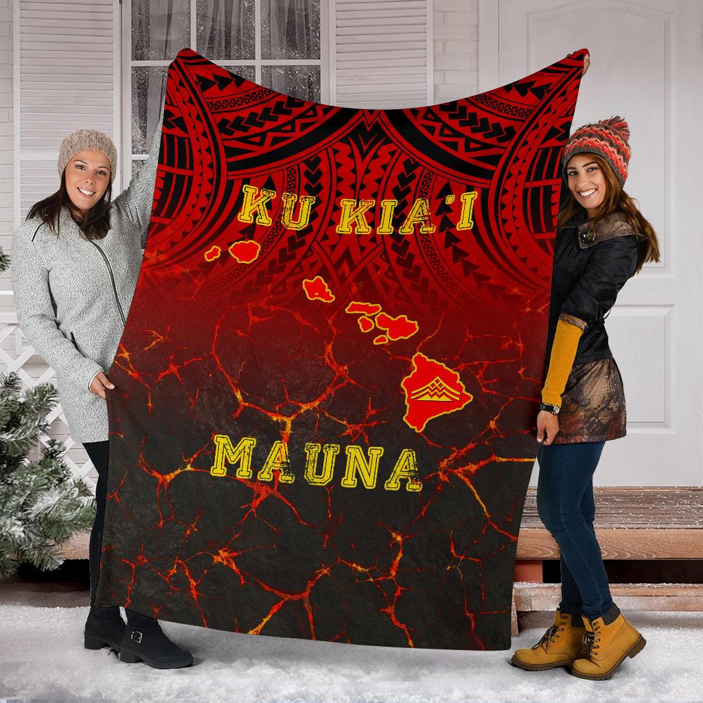 Hawaii Premium Blanket - Protect Mauna Kea Map - Polynesian Pride