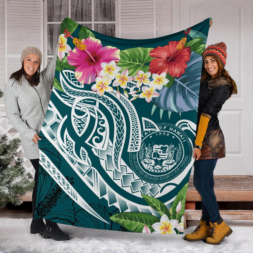 Polynesian Hawaii Premium Blanket - Summer Plumeria - Polynesian Pride