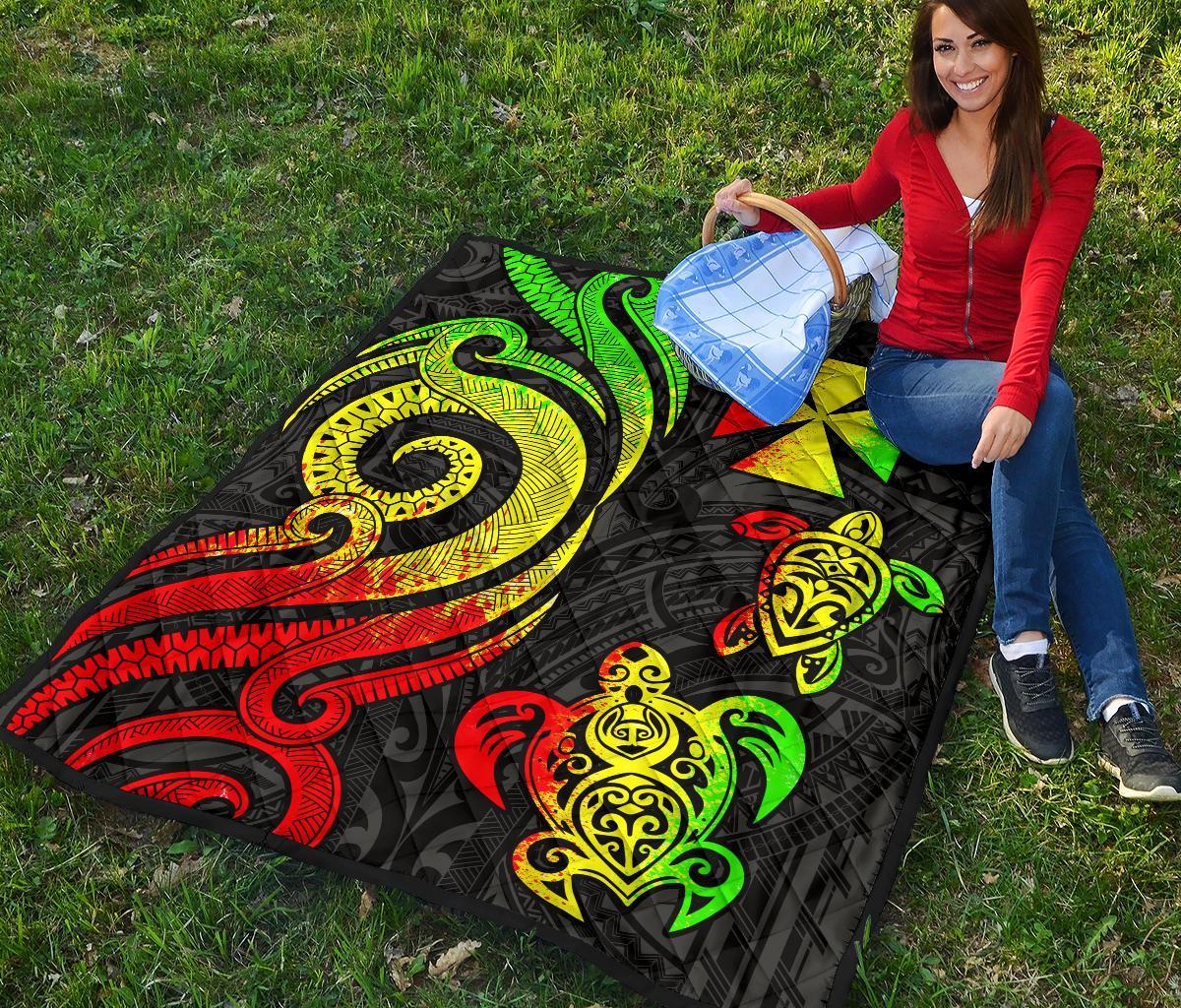 Wallis and Futuna Premium Quilt - Reggae Tentacle Turtle - Polynesian Pride