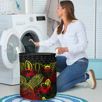 Tuvalu Laundry Basket - Polynesian Turtle Hibiscus Reggae - Polynesian Pride