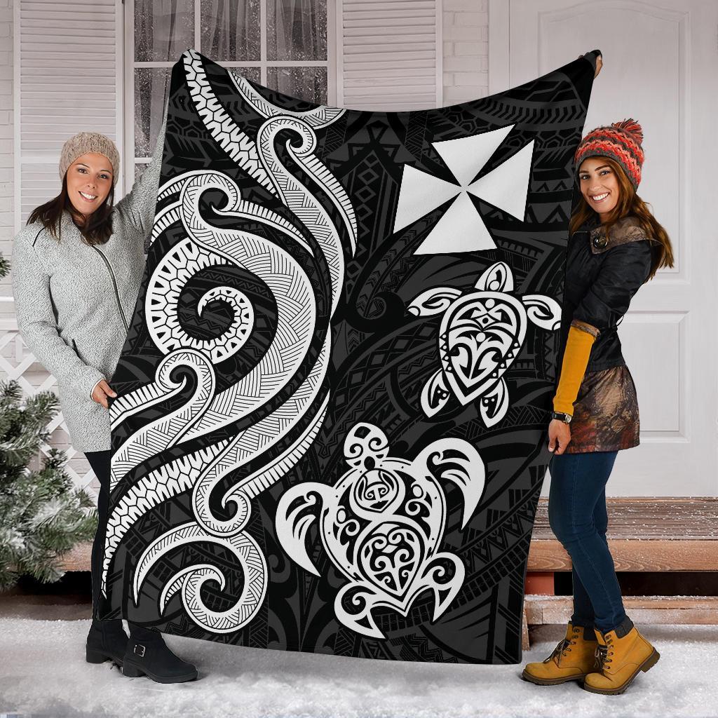 Wallis and Futuna Premium Blanket - White Tentacle Turtle - Polynesian Pride