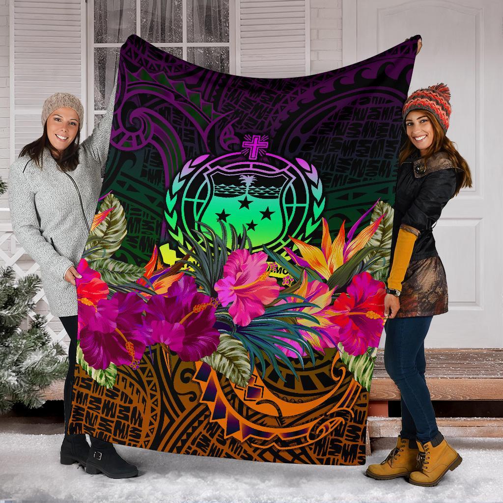 Samoa Premium Blanket - Summer Hibiscus - Polynesian Pride
