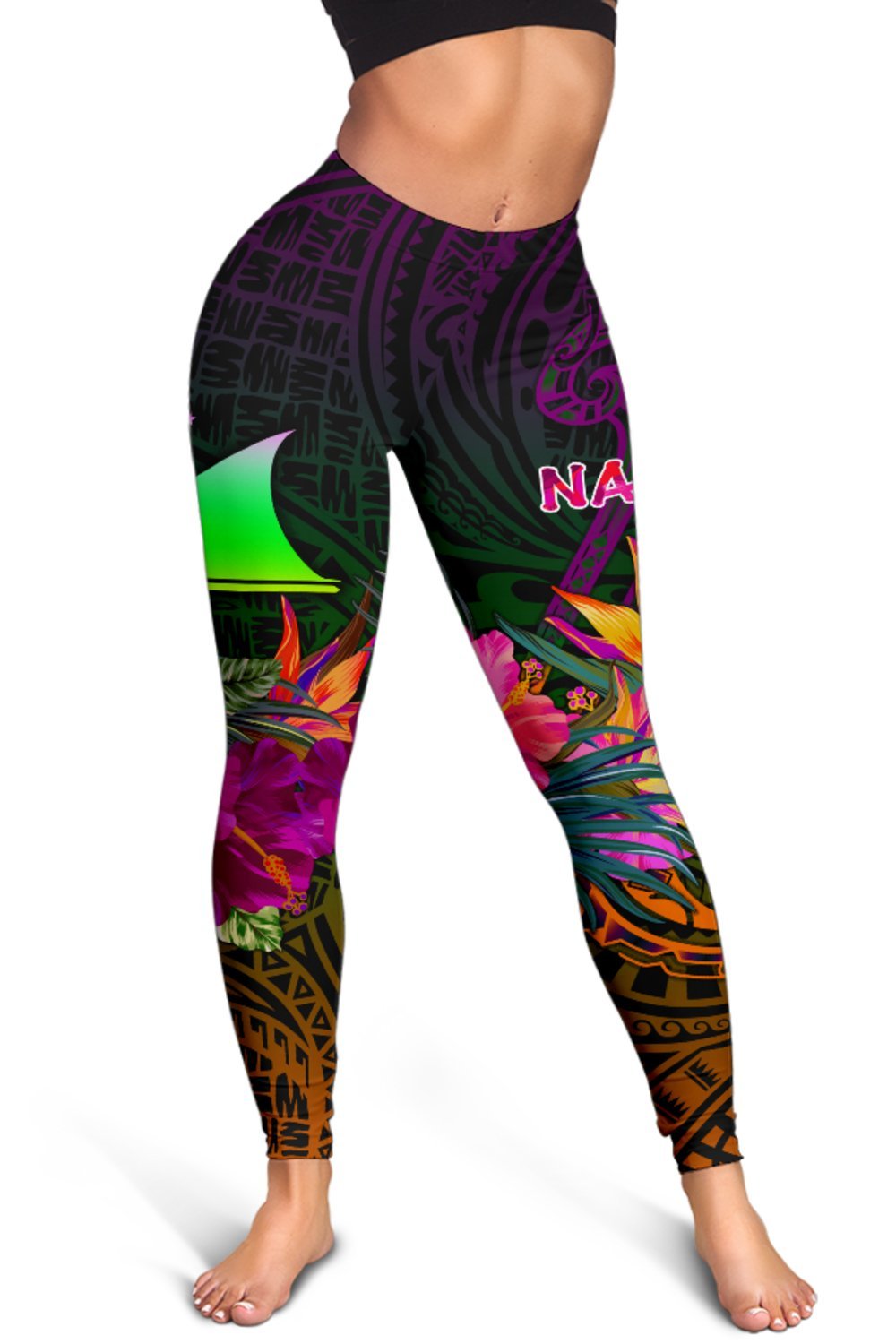 Tokelau Personalised Women's Leggings - Summer Hibiscus - Polynesian Pride