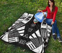 Guam Premium Quilt - Guam Coat Of Arms Polynesian White Tattoo - Polynesian Pride