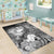 Samoa Area Rug - Humpback Whale with Tropical Flowers (White) - Polynesian Pride