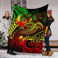 Pohnpei Premium Blanket - Reggae Shark Polynesian Tattoo - Polynesian Pride