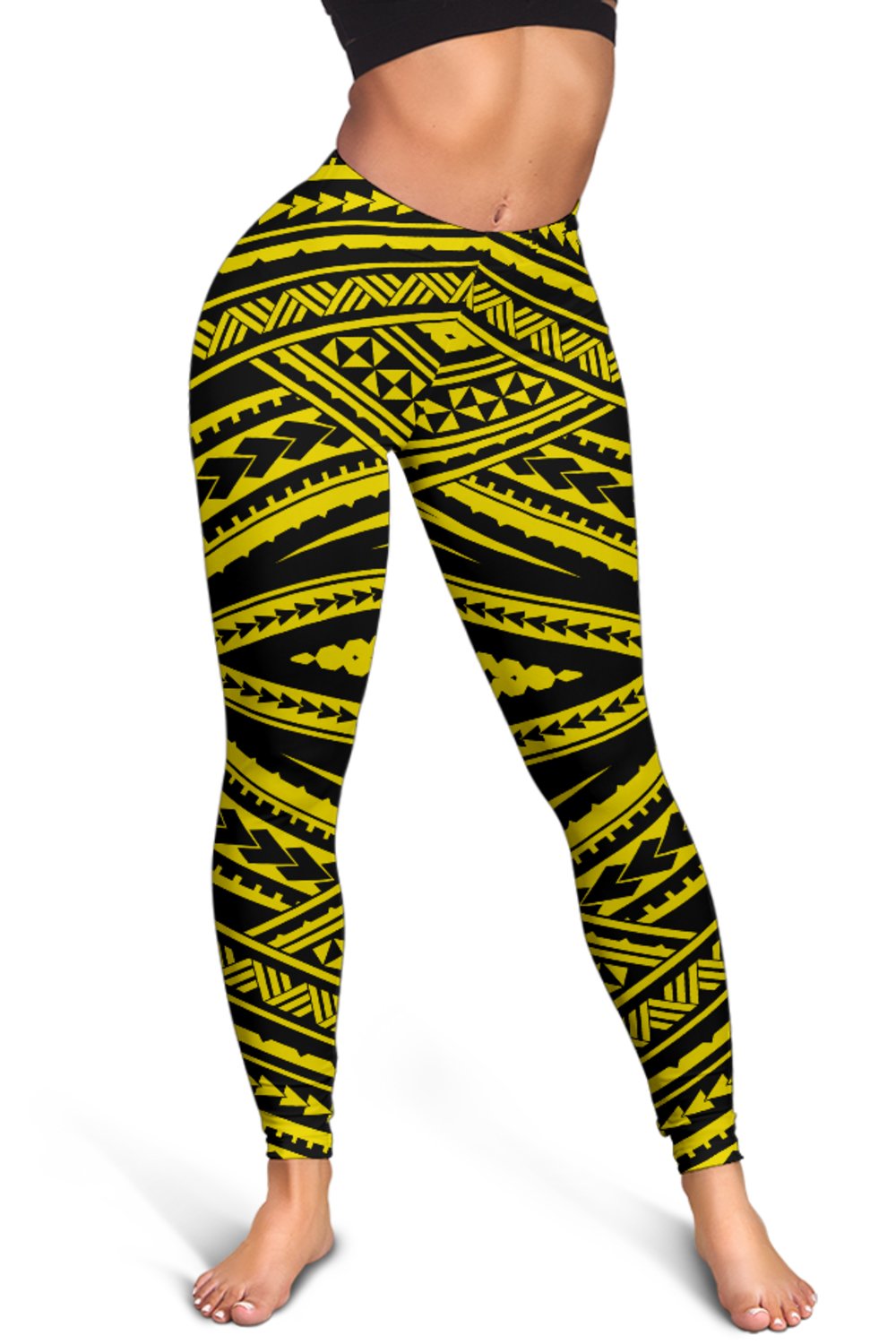 Polynesian Tatau Yellow Hawaii Women's Legging AH - Polynesian Pride