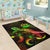 Vanuatu Polynesian Area Rugs - Turtle With Blooming Hibiscus Reggae - Polynesian Pride