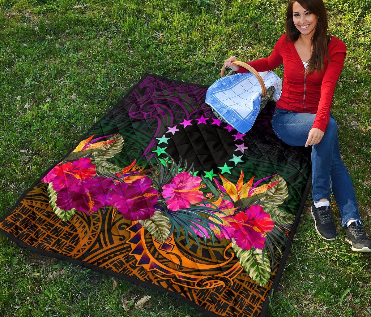 Cook Islands Polynesian Premium Quilt - Summer Hibiscus - Polynesian Pride