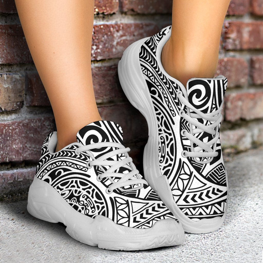 Polynesian Hawaiian Style Tribal Tattoo White Chunky Sneakers - Polynesian Pride