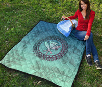 Hawaiian Map Kanaka Vintage Tropical Premium Quilt - Polynesian Pride