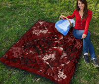 Hawaii Quilt - Hawaii Turtle Magenta Premium Quilt - Polynesian Pride