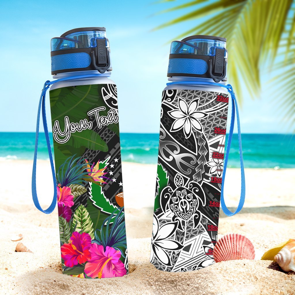 Pohnpei Custom Personalised Hydro Tracking Bottle - Turtle Plumeria Banana Leaf - Polynesian Pride
