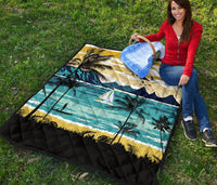 Hawaiian Poster View Classic Premium Quilt - Polynesian Pride