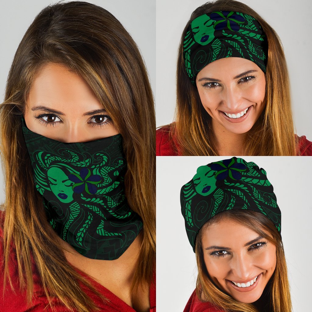 Hula Girl Polynesian Bandana 3 - Pack - Green - AH One Size Green - Polynesian Pride