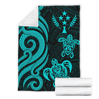 Kosrae Micronesian Premium Blanket - Turquoise Tentacle Turtle - Polynesian Pride