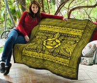 Hawaii Polyensian Turtle Premium Quilt Yellow - Polynesian Pride
