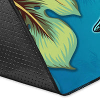Turtle Polynesian Area Rug Hibiscus Polynesian Blue - Polynesian Pride