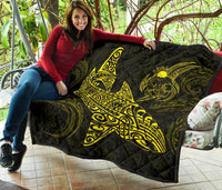 Polynesian Quilt - Polynesian Yellow Shark Warrior Tattoo - Polynesian Pride