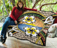 Hawaii Plumeria Pattern Limited Premium Quilt - Polynesian Pride