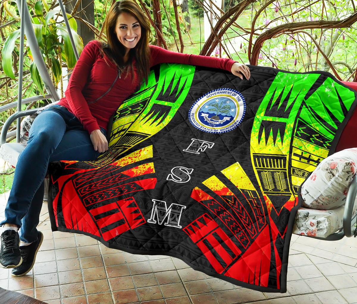 Federated States Of Micronesia Premium Quilt - Federated States Of Micronesia Seal Polynesian Reggae Tattoo - Polynesian Pride