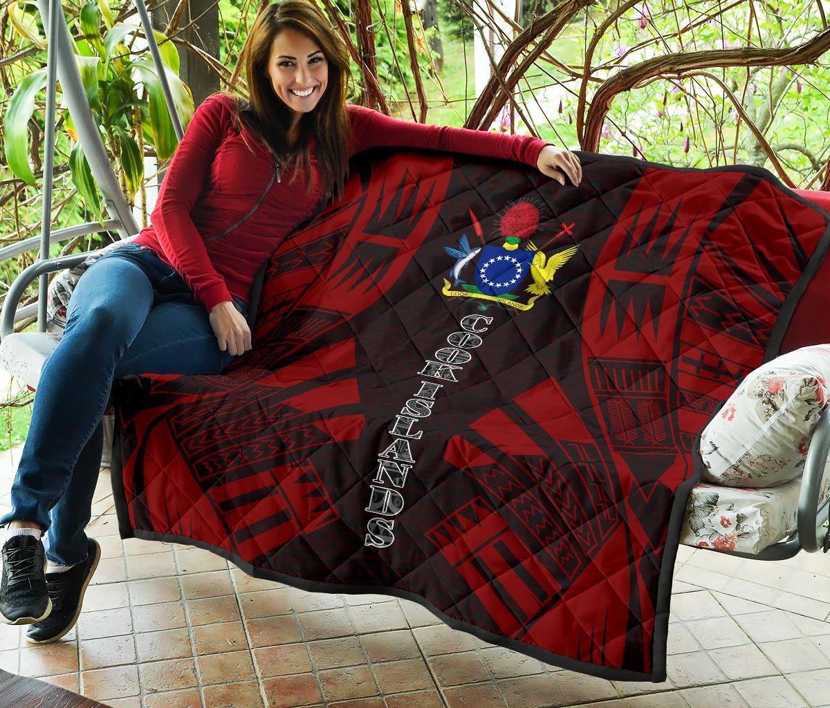Cook Islands Premium Quilt - Cook Islands Polynesian Red Tattoo - Polynesian Pride