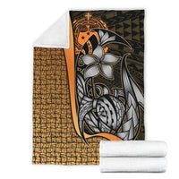 Samoa Polynesian Premium Blanket Gold - Turtle With Hook - Polynesian Pride