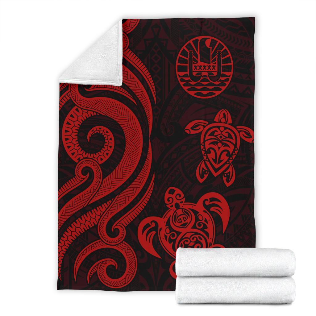 Tahiti Polynesian Premium Blanket - Red Tentacle Turtle - Polynesian Pride