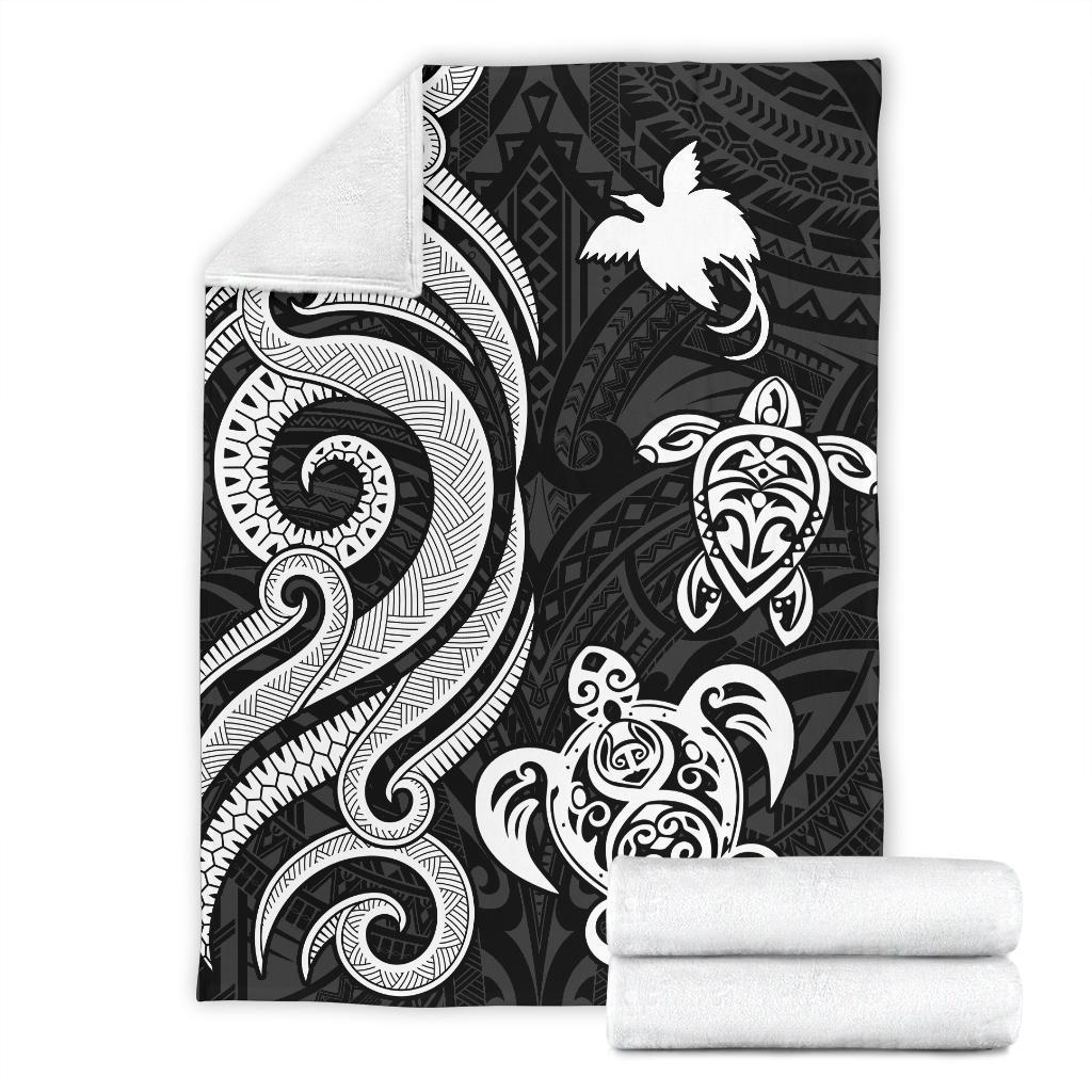 Papua New Guinea Premium Blanket - White Tentacle Turtle - Polynesian Pride