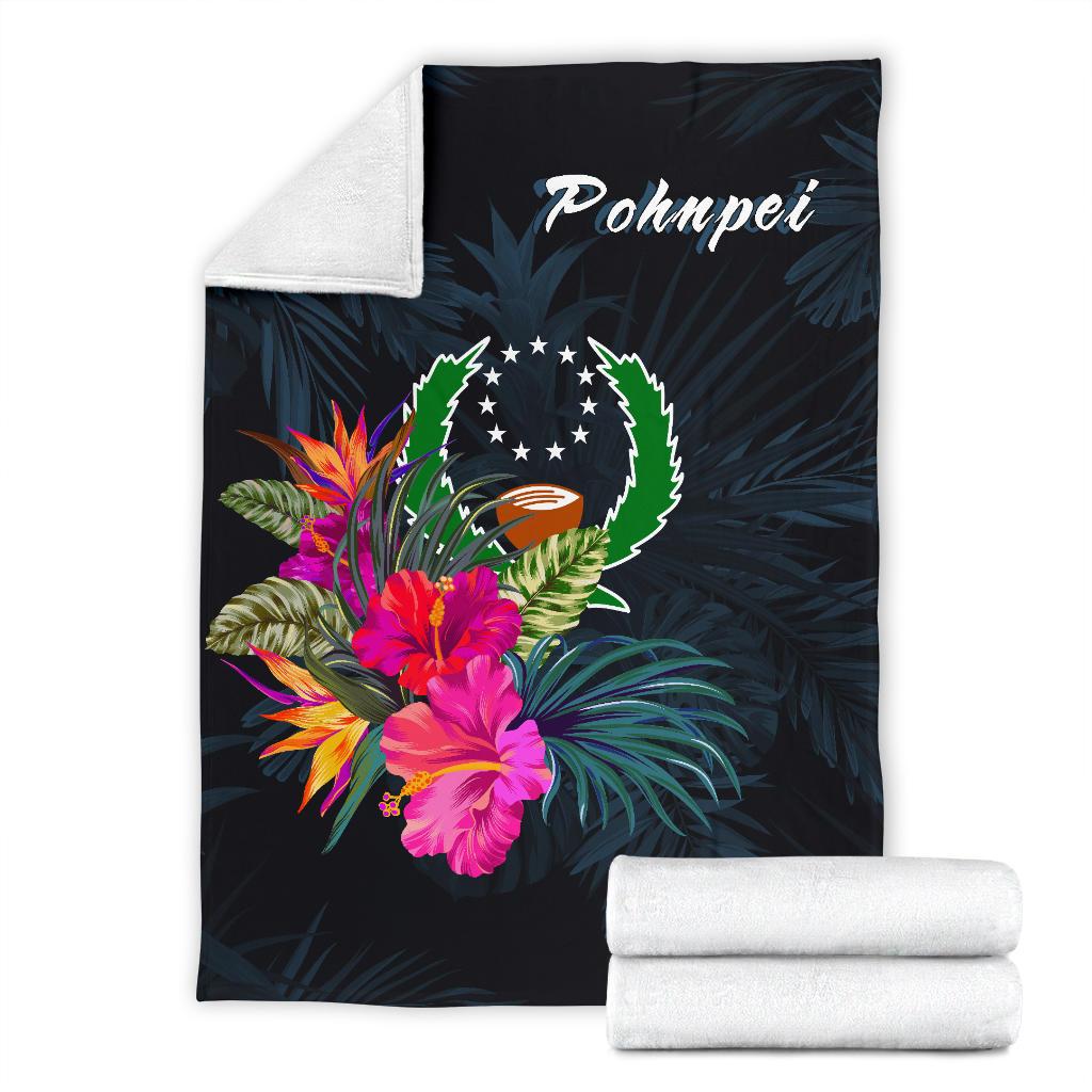 Pohnpei Micronesia Premium Blanket - Tropical Flower - Polynesian Pride
