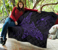 Polynesian Quilt - Polynesian Purple Shark Warrior Tattoo - Polynesian Pride