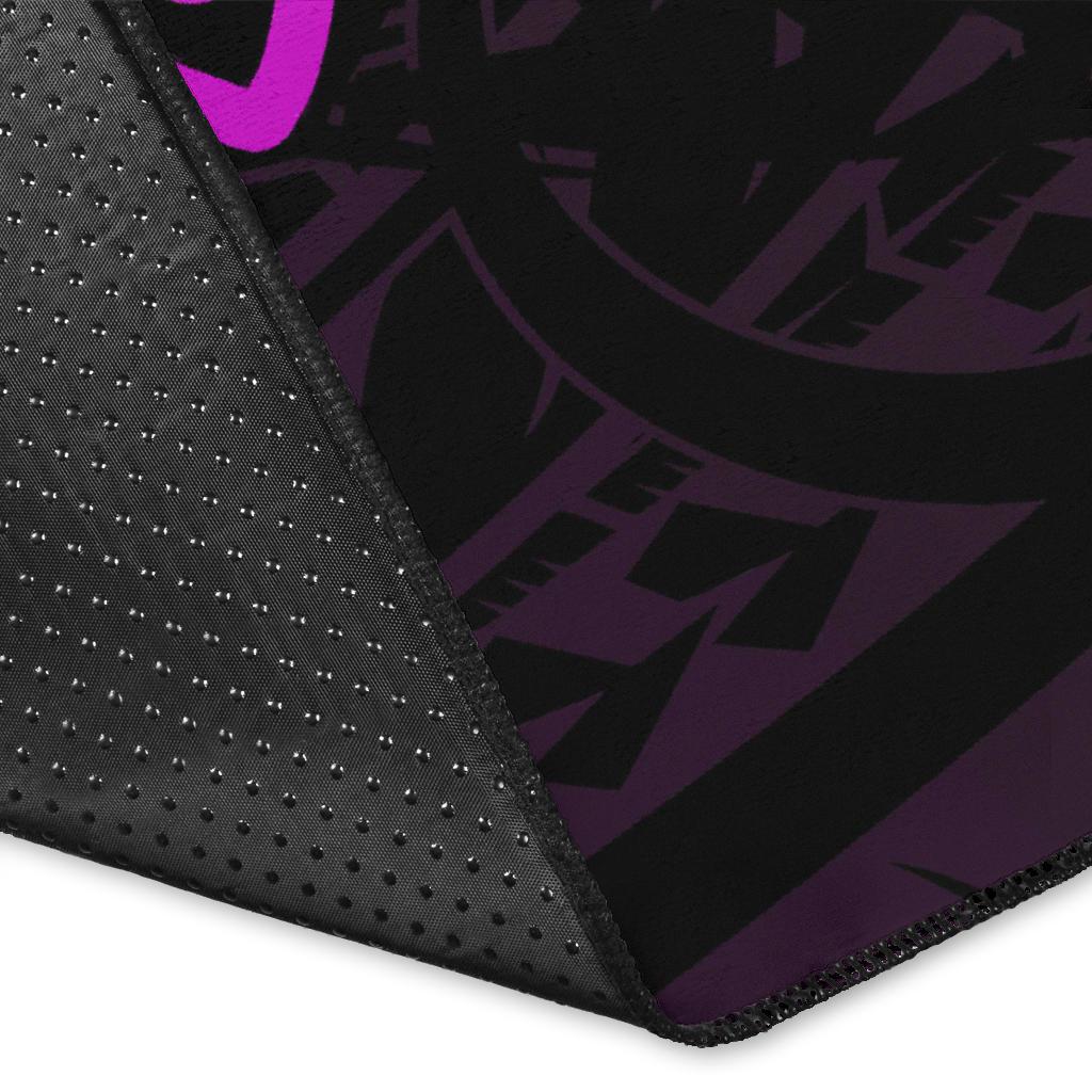 Kanaka Map Hibiscus Plumeria Turtle Art Polynesian Area Rug Pink AH - Polynesian Pride