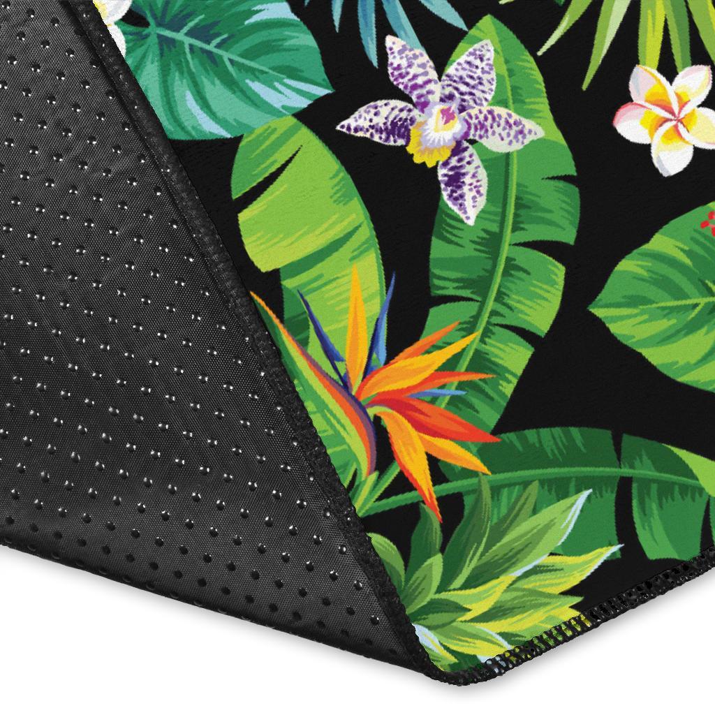 Tropical Pattern With Pineapples, Palm Leaves And Flowers. Rug - Polynesian Pride