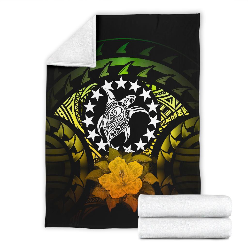 Cook Islands Premium Blanket - Reggae Hibiscus White - Polynesian Pride