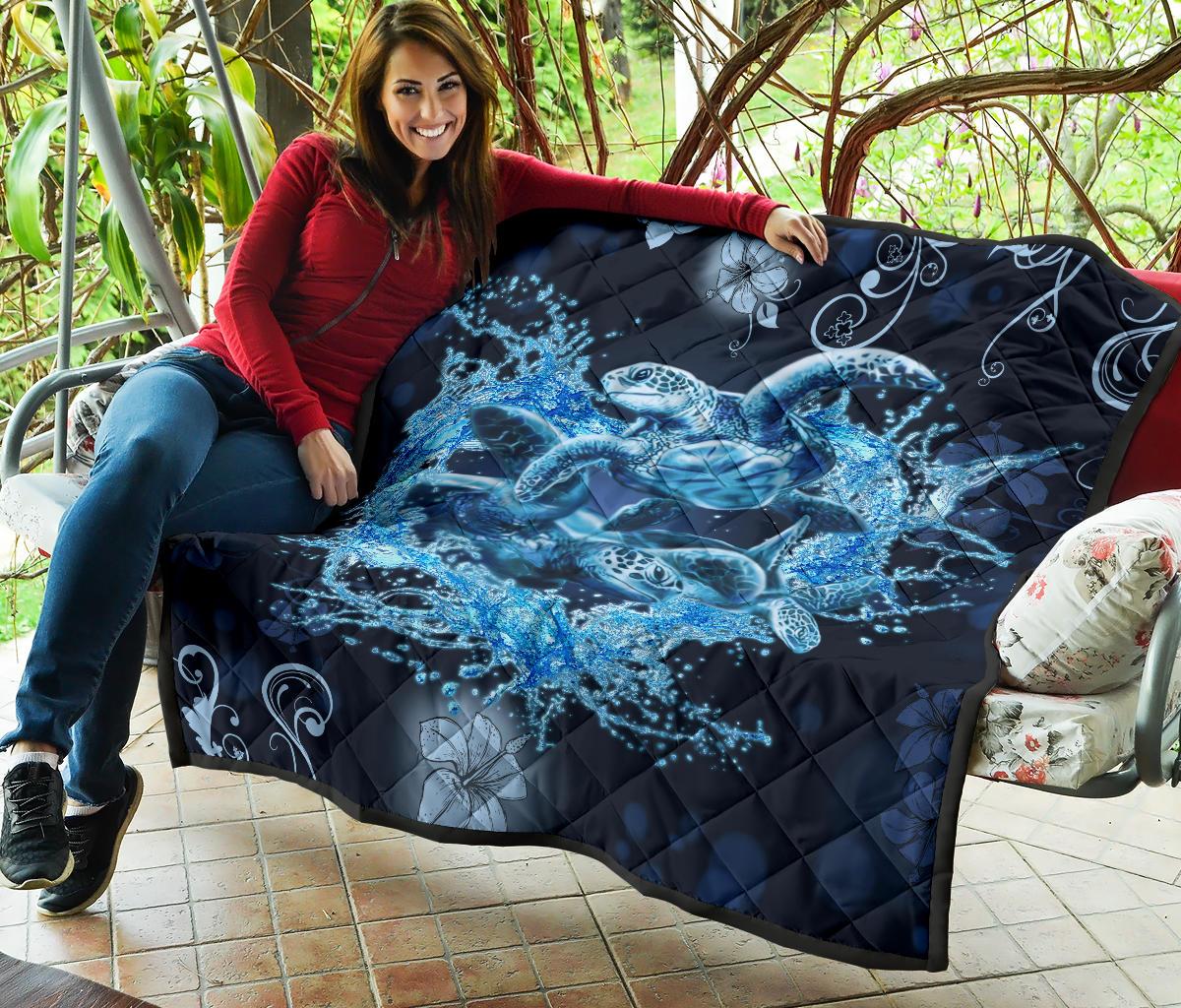 Hawaii Turtle Sea Ohana Premium Quilt - Polynesian Pride