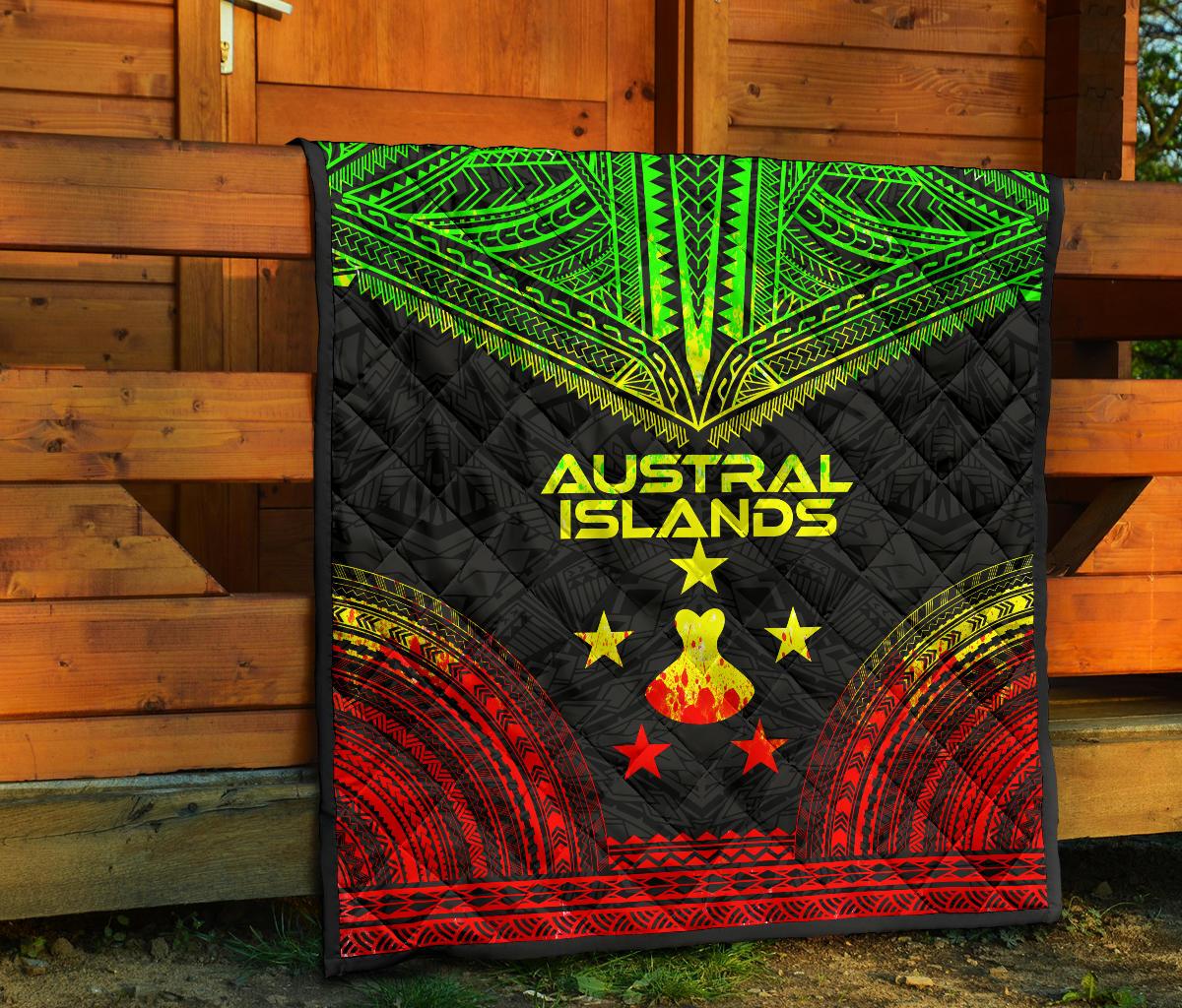 Austral Islands Premium Quilt - Austral Islands Flag Polynesian Chief Reggae Version - Polynesian Pride