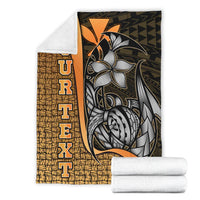 Polynesian Hawaii Custom Personalised Premium Blanket Gold - Turtle with Hook - Polynesian Pride