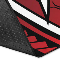 Guam Area Rug - Tribal Flower Special Pattern Red Color - Polynesian Pride