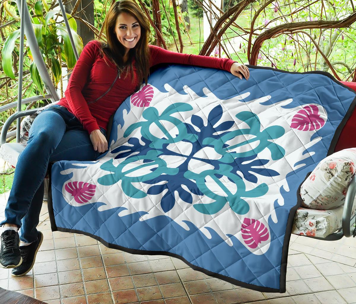 Hawaiian Turtle Pattern Premium Quilt - Pastel - Argu Style - AH - Polynesian Pride