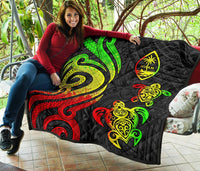 Guam Polynesian Premium Quilt - Reggae Tentacle Turtle - Polynesian Pride