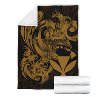Polynesian Hawaii All Over Premium Blanket - Kanaka Maoli Gold Turtle - Polynesian Pride
