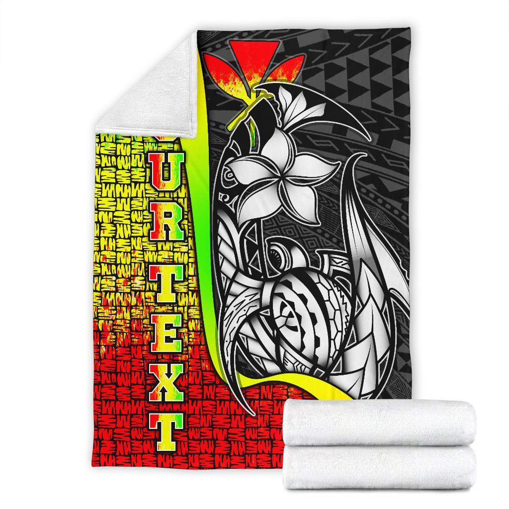 Polynesian Hawaii Custom Personalised Premium Blanket Reggae - Turtle with Hook - Polynesian Pride