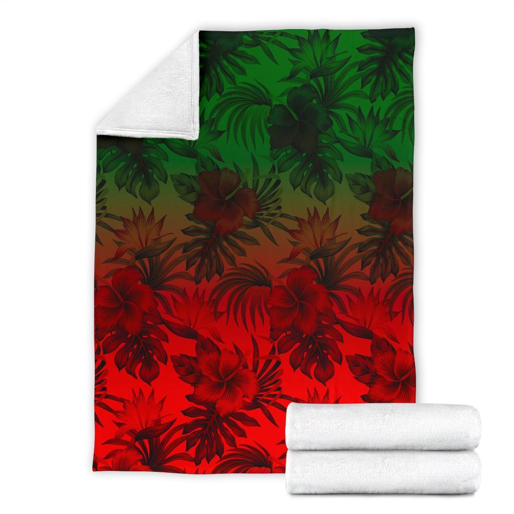 Polynesian Premium Blanket - Red Hibiscus Patterns - Polynesian Pride