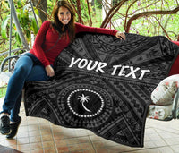Chuuk Custom Personalised Premium Quilt - Chuuk Seal With Polynesian Tattoo Style ( Black) - Polynesian Pride